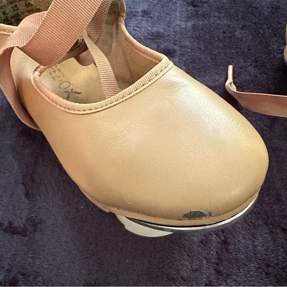 Capezio Tan Tap Shoes with Ribbon - Picture 7 of 8